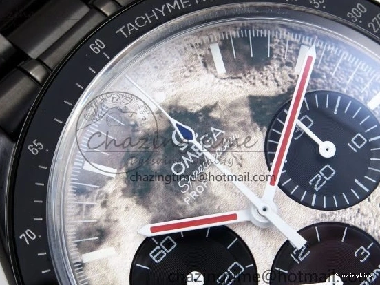 0413 Speedmaster Black Benom PVD Moon RMF Best Edition on PVD Bracelet Lemania HW WrinkleFree 7727